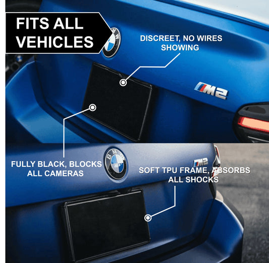 Blackout Plate Cover - European Car (52x11cm)