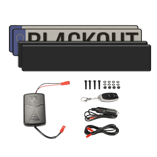 Blackout Plate Cover - European Car (52x11cm)